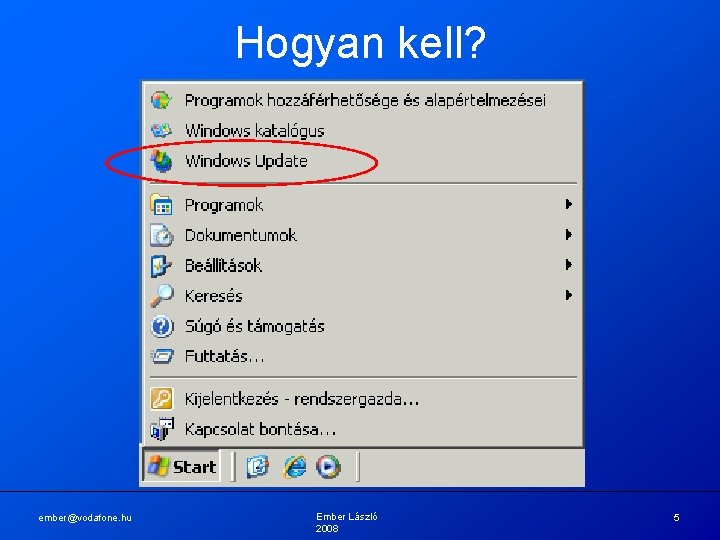 Hogyan kell? ember@vodafone. hu Ember László 2008 5 