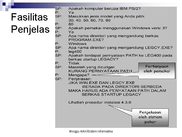 Fasilitas Penjelas Minggu 4/AK/Sistem Informatika 