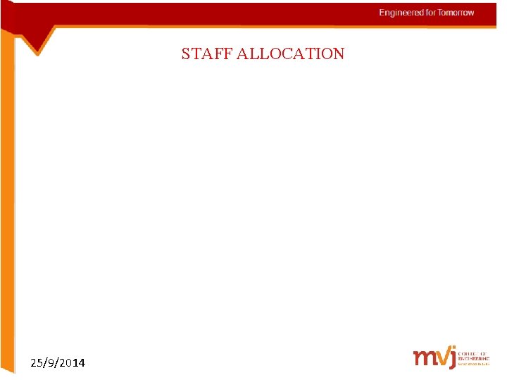 STAFF ALLOCATION 25/9/2014 