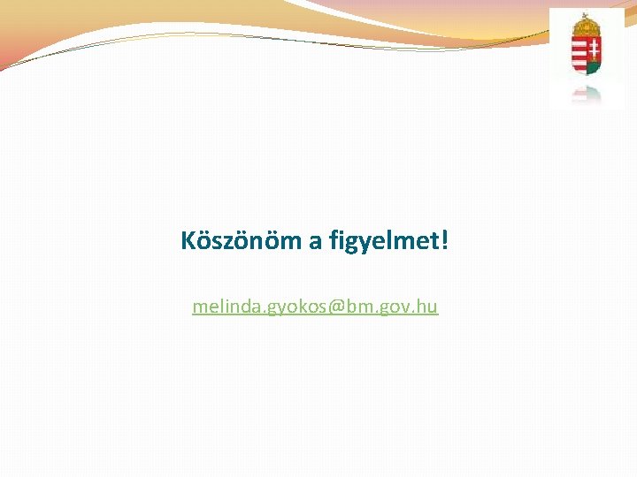 Köszönöm a figyelmet! melinda. gyokos@bm. gov. hu 