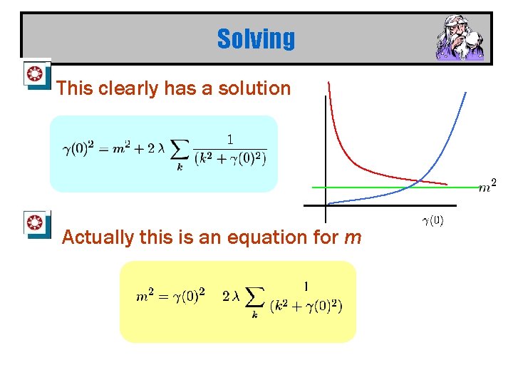 Solving This clearly has a solution Actually this is an equation for m 