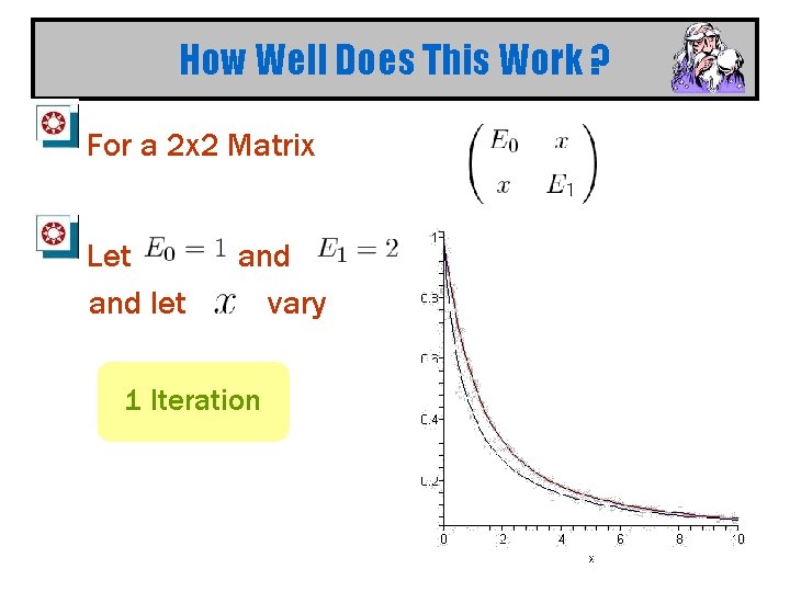 How Well Does This Work ? For a 2 x 2 Matrix Let and