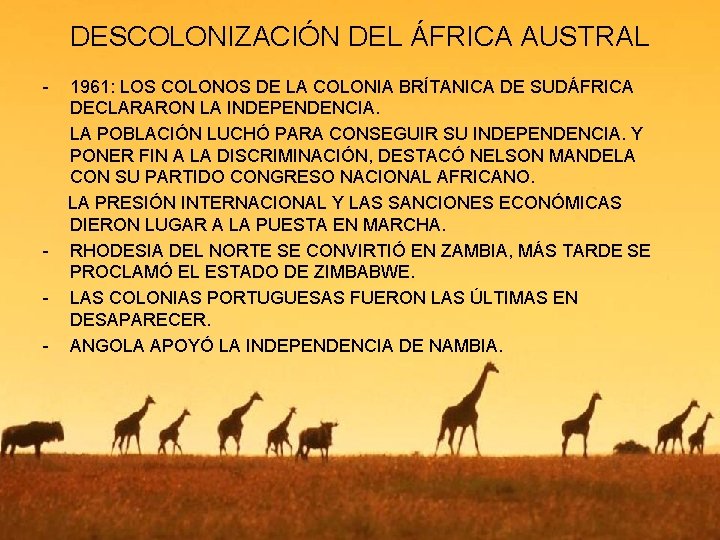 DESCOLONIZACIÓN DEL ÁFRICA AUSTRAL 1961: LOS COLONOS DE LA COLONIA BRÍTANICA DE SUDÁFRICA DECLARARON