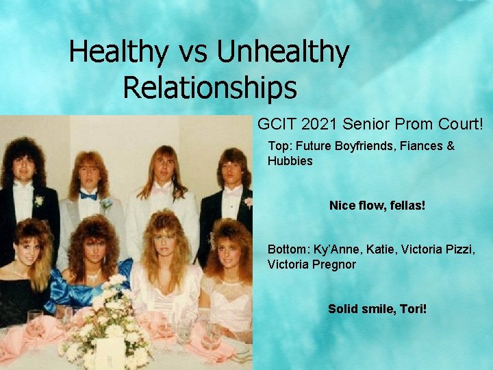 Healthy vs Unhealthy Relationships GCIT 2021 Senior Prom Court! Top: Future Boyfriends, Fiances &
