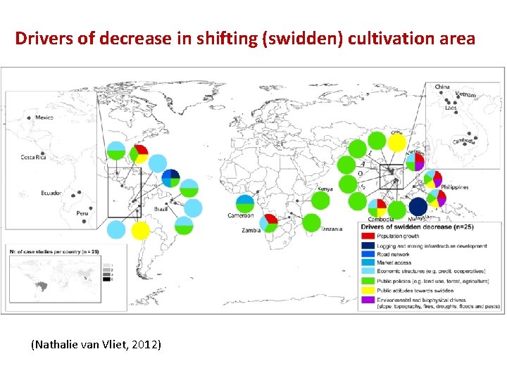 Drivers of decrease in shifting (swidden) cultivation area (Nathalie van Vliet, 2012) 