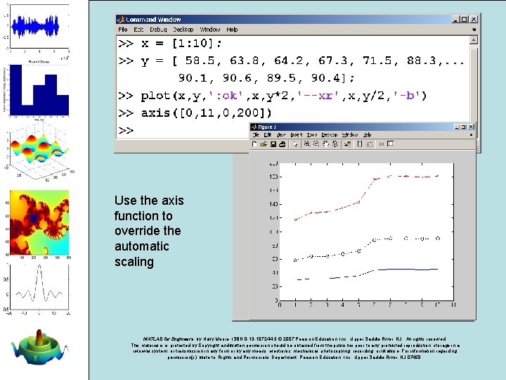Use the axis function to override the automatic scaling MATLAB for Engineers, by Holly Use the axis function to override the automatic scaling MATLAB for Engineers, by Holly