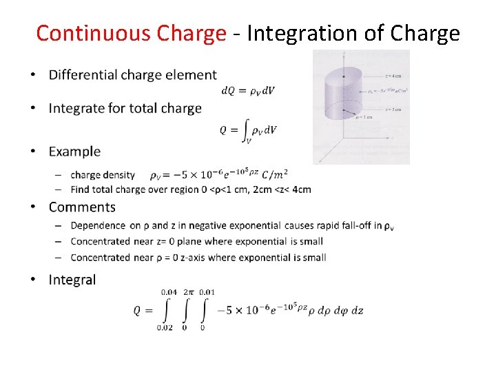 Continuous Charge - Integration of Charge • 