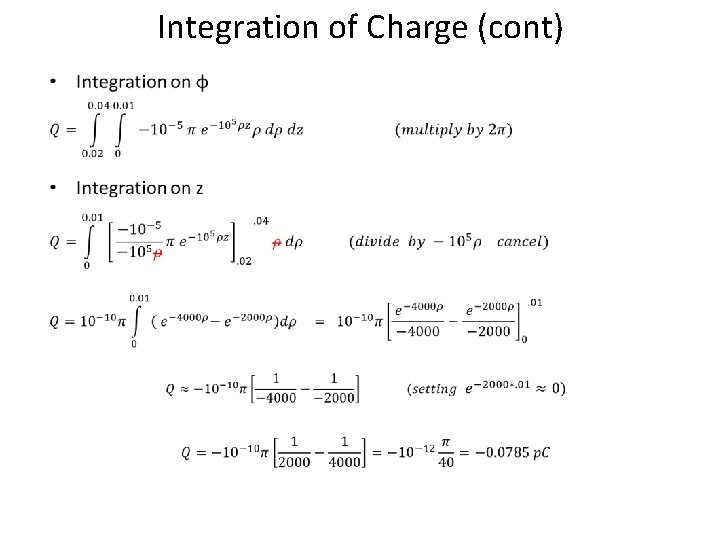 Integration of Charge (cont) • 