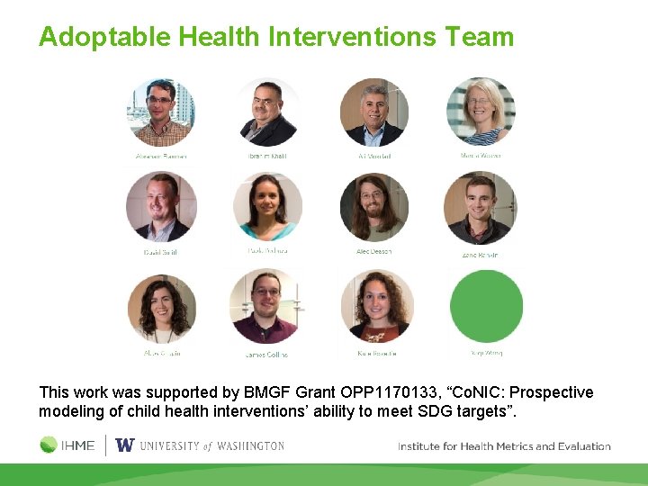 Adoptable Health Interventions Team This work was supported by BMGF Grant OPP 1170133, “Co.