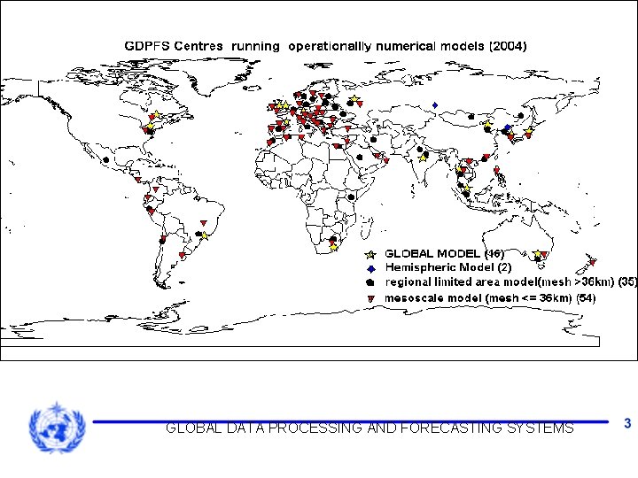GDPS CENTRES RUNNING MODELS GLOBAL DATA PROCESSING AND FORECASTING SYSTEMS 