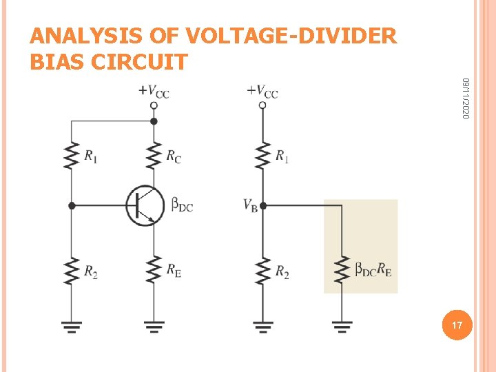 ANALYSIS OF VOLTAGE-DIVIDER BIAS CIRCUIT 09/11/2020 17 