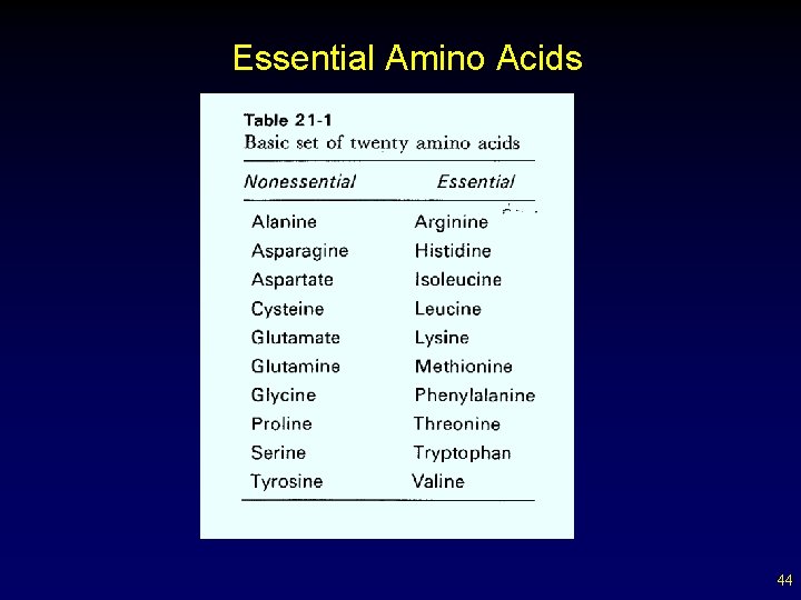 Essential Amino Acids 44 