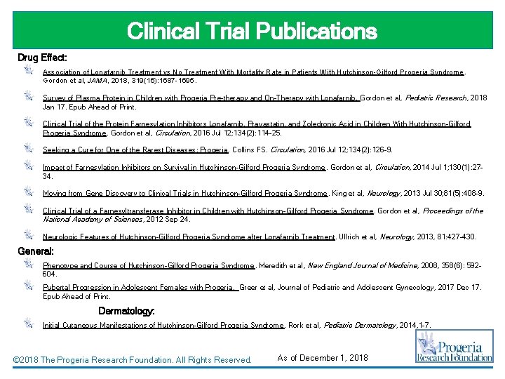 Clinical Trial Publications Drug Effect: Association of Lonafarnib Treatment vs No Treatment With Mortality