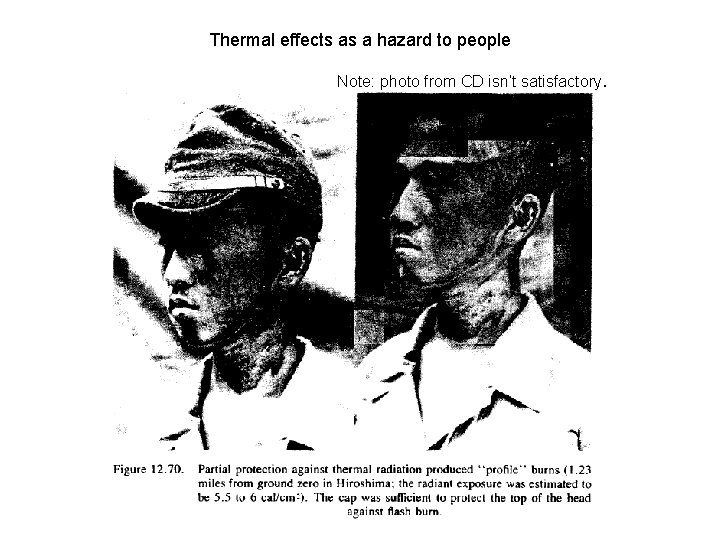 Thermal effects as a hazard to people Note: photo from CD isn’t satisfactory. 