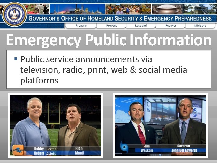 Emergency Public Information § Public service announcements via television, radio, print, web & social