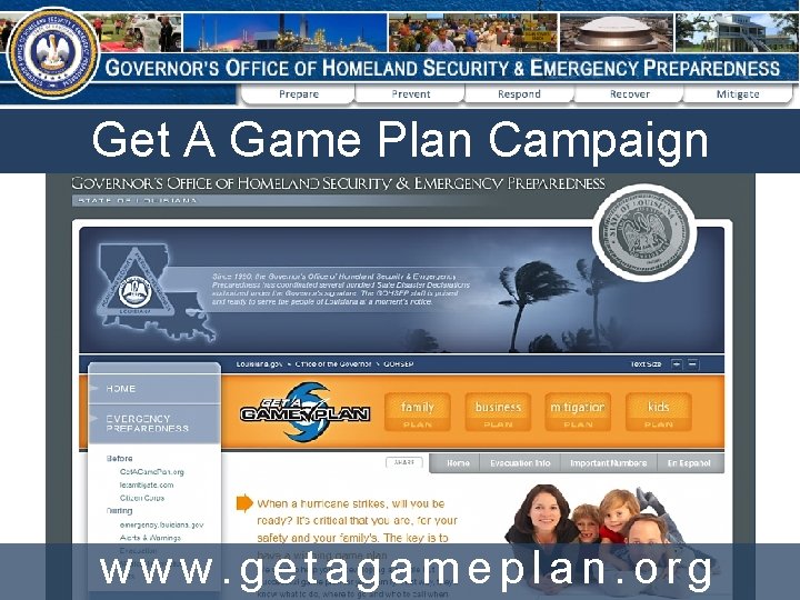 Get A Game Plan Campaign www. getagameplan. org 