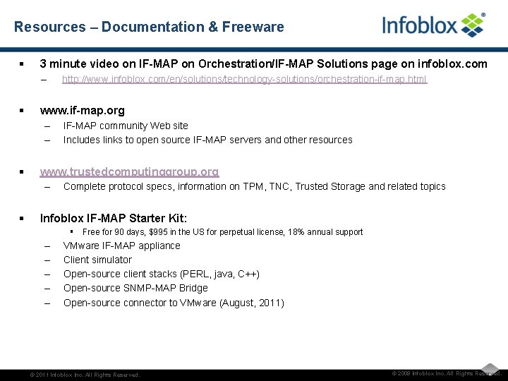 Resources – Documentation & Freeware § 3 minute video on IF-MAP on Orchestration/IF-MAP Solutions