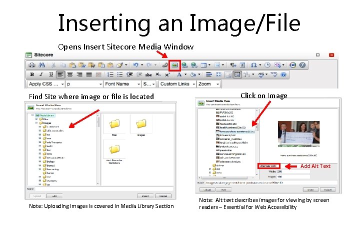 Inserting an Image/File Opens Insert Sitecore Media Window Find Site where image or file