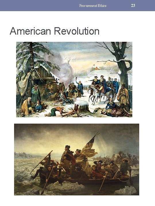 Procurement Ethics American Revolution 23 