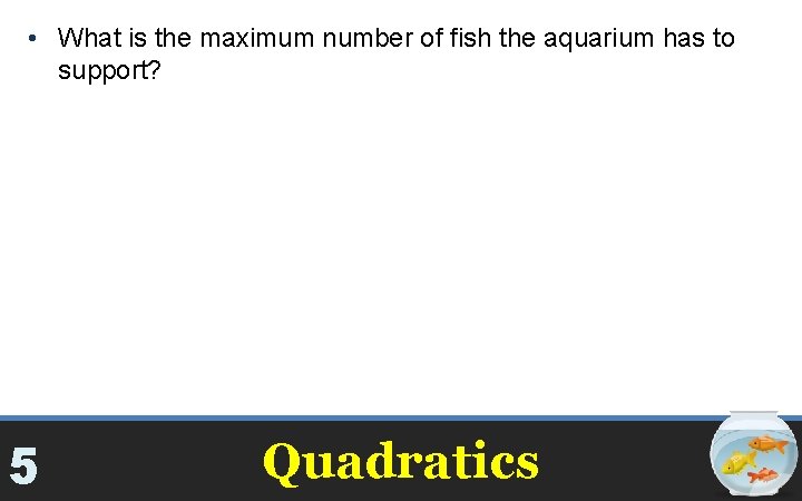  • What is the maximum number of fish the aquarium has to support?