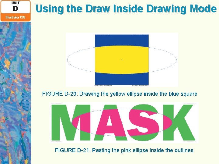 Using the Draw Inside Drawing Mode FIGURE D-20: Drawing the yellow ellipse inside the