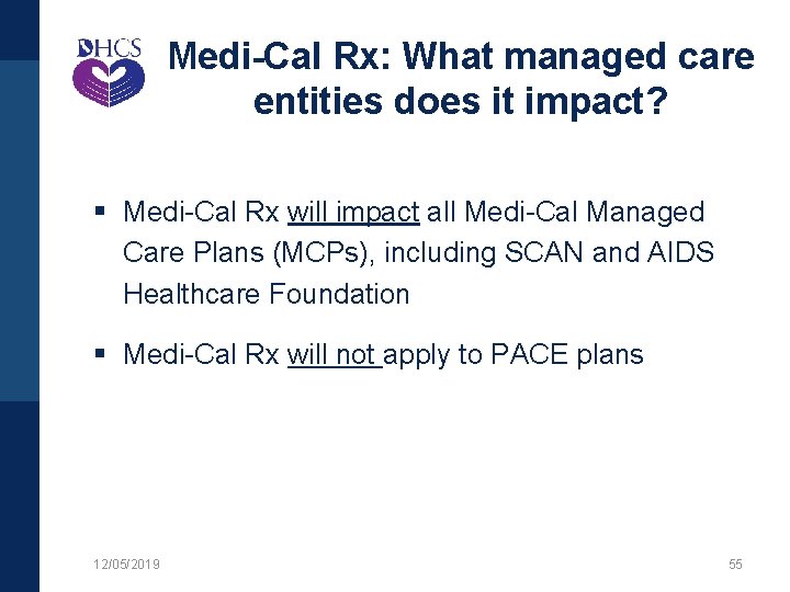 Medi-Cal Rx: What managed care entities does it impact? § Medi-Cal Rx will impact