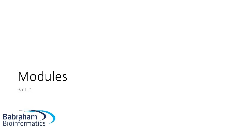 Modules Part 2 