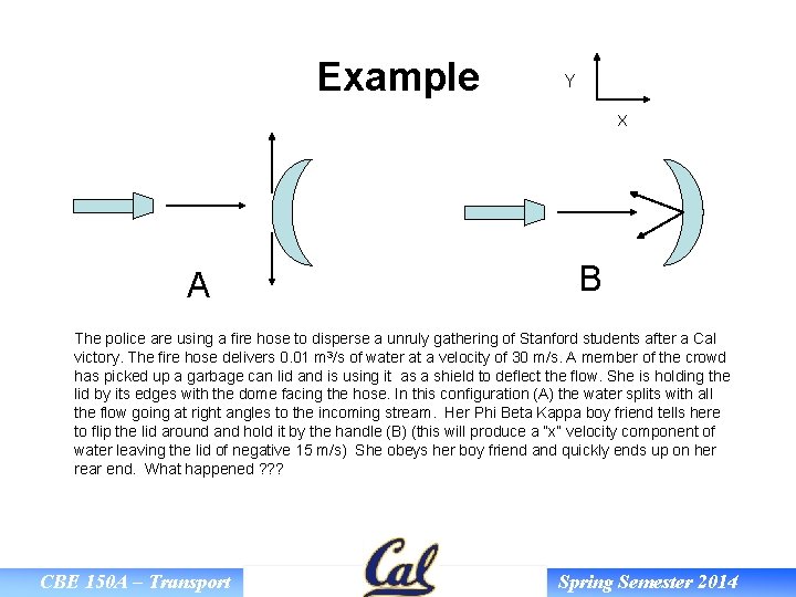 Example Y X A B The police are using a fire hose to disperse