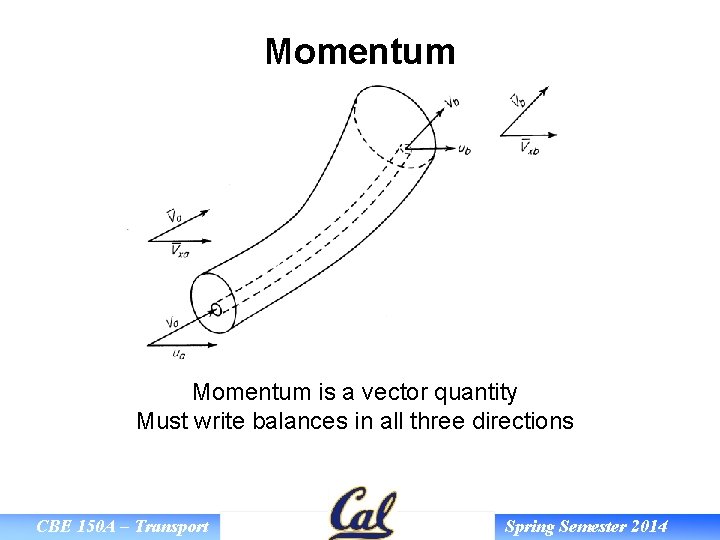 Momentum is a vector quantity Must write balances in all three directions CBE 150