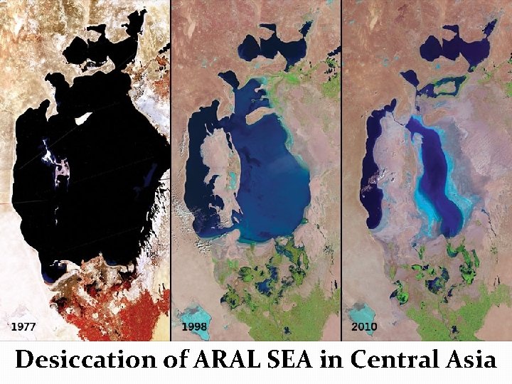 Desiccation of ARAL SEA in Central Asia 