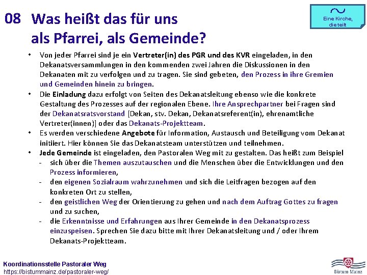 08 Was heißt das für uns als Pfarrei, als Gemeinde? Eine Kirche, die teilt