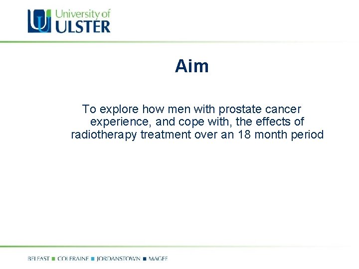 Aim To explore how men with prostate cancer experience, and cope with, the effects