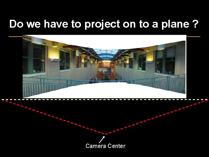 Do we have to project on to a plane ? Camera Center 