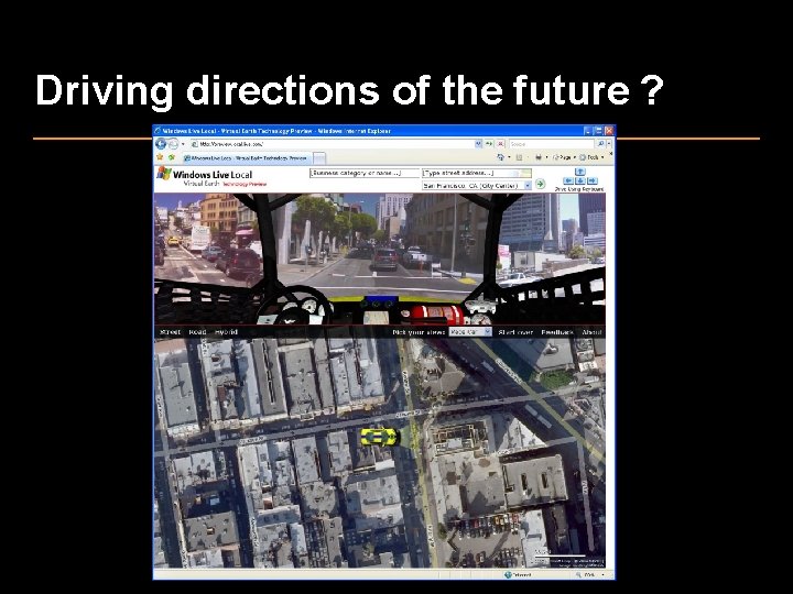 Driving directions of the future ? 