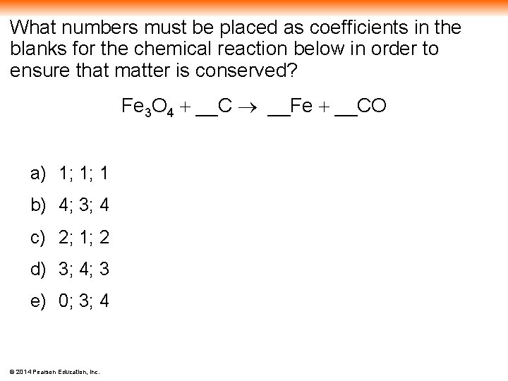 What numbers must be placed as coefficients in the blanks for the chemical reaction