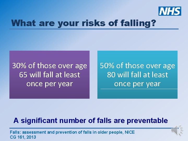 What are your risks of falling? 30% of those over age 65 will fall