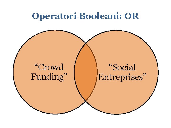 Operatori Booleani: OR “Crowd Funding” “Social Entreprises” 