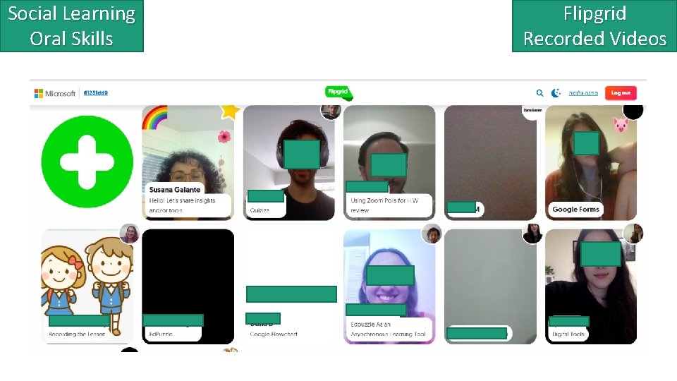 Social Learning Oral Skills Flipgrid Recorded Videos 