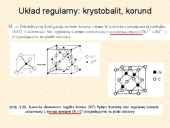 Układ regularny: krystobalit, korund 