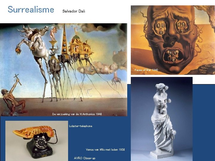 Surrealisme Salvador Dali Faces of War 1940 De verzoeking van de H. Anthonius 1946