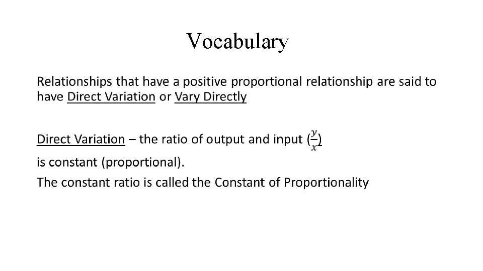 Vocabulary • 