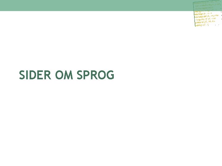 SIDER OM SPROG 