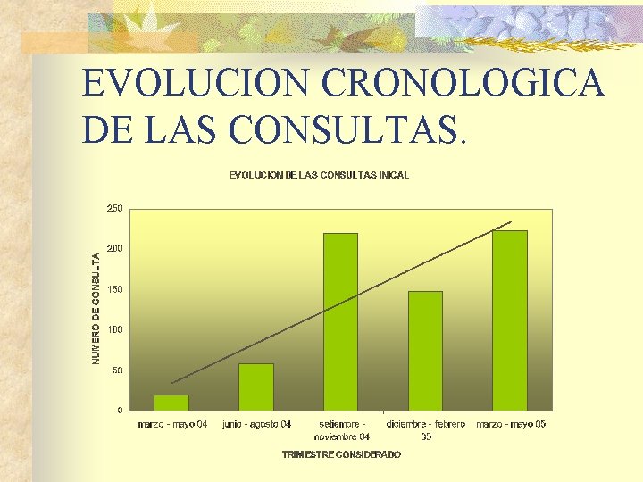 EVOLUCION CRONOLOGICA DE LAS CONSULTAS. 