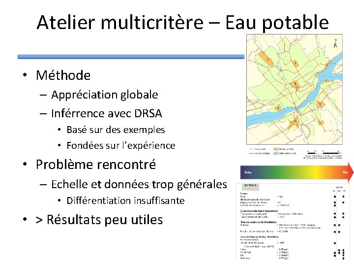 Atelier multicritère – Eau potable • Méthode – Appréciation globale – Inférrence avec DRSA