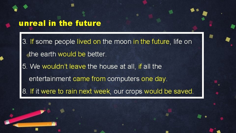 unreal in the future 3. If some people lived on the moon in the