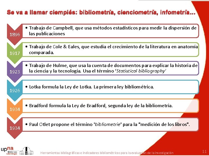 Se va a llamar ciempiés: bibliometría, cienciometría, infometría… • Trabajo de Campbell, que usa