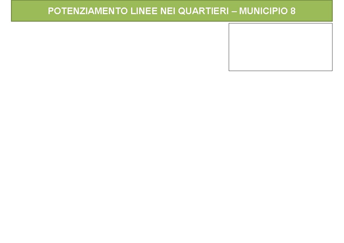 POTENZIAMENTO LINEE NEI QUARTIERI – MUNICIPIO 8 