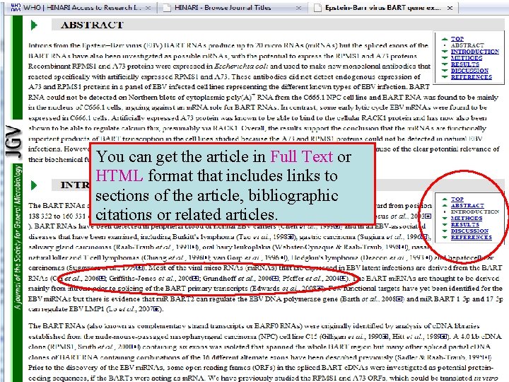You can get the article in Full Text or HTML format that includes links