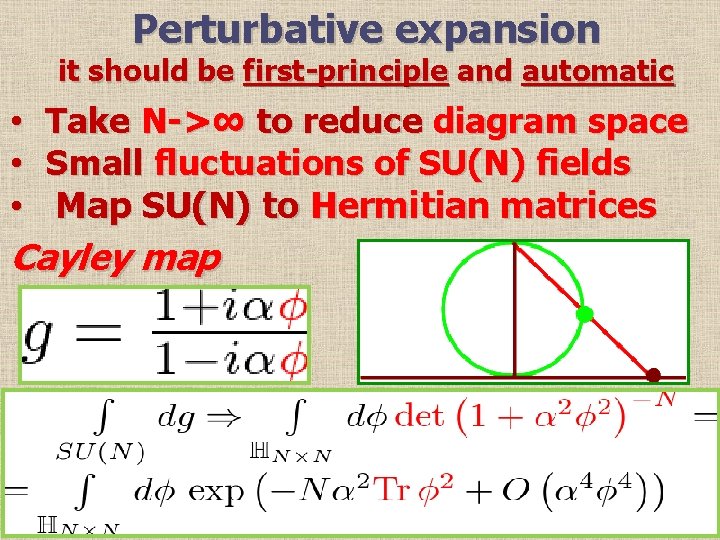 Perturbative expansion it should be first-principle and automatic • • • Take N->∞ to