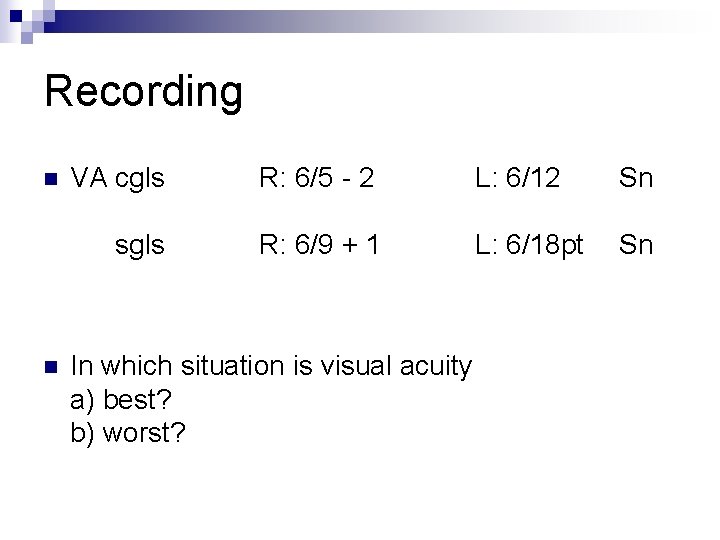 Recording n n VA cgls R: 6/5 - 2 L: 6/12 Sn sgls R: